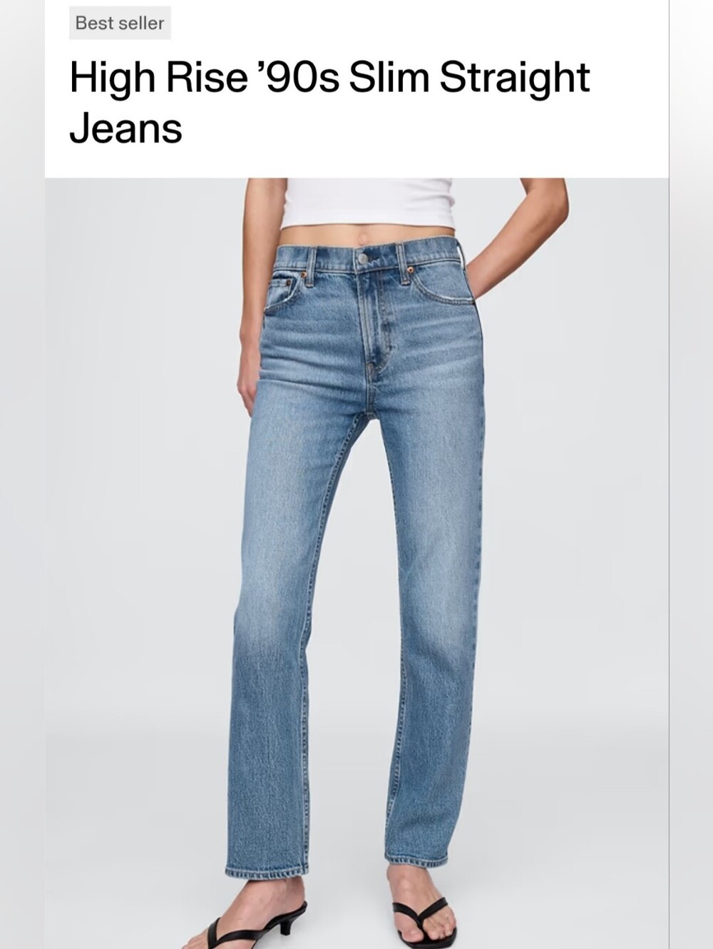 Gap High Rise ’90s 27/4P Slim Straight Jeans - Med Blue